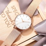 Fashion Casual Watch Womens Metal Hour Quartz Wristwatch Simple Mesh Black Stainless Steel Bracelet saa