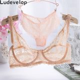 32-40 ABC Cup Intimates Hollow out Lace Bra And Briefs France Sexy Women Ultra-thin Underwear Bra Set Sexy Lingerie Bra Up Sofe