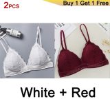 Gumprun French Style Bralette Seamless Deep V Lace Bras for Women Wireless Push Up Bra Thin Soft Underwear Sexy Lingerie