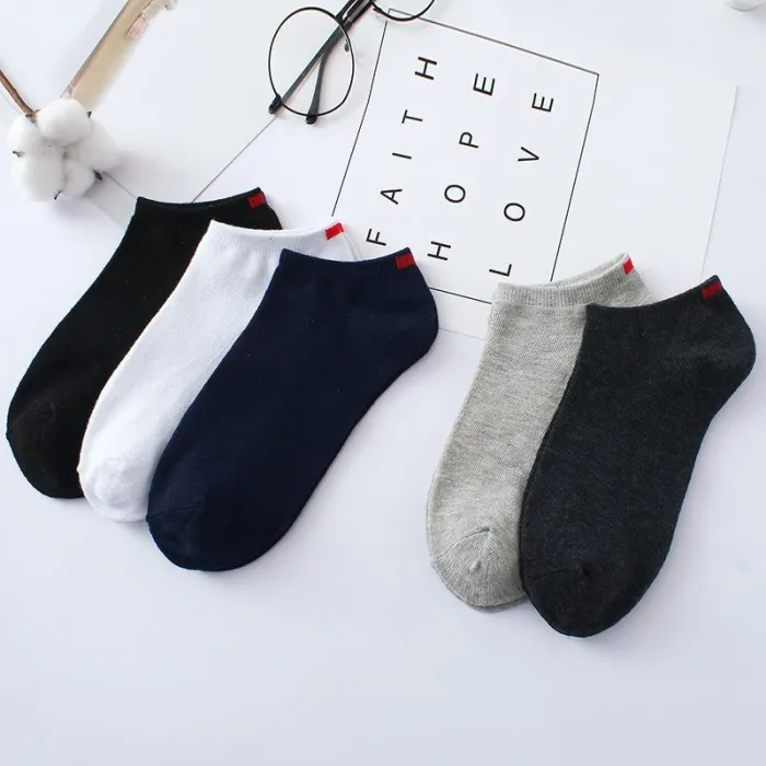 22 Styles 5 Pairs/lot Men Summer Cotton Socks Solid Color Striped Animals Ship Socks Fashionable Male Ankle Socks