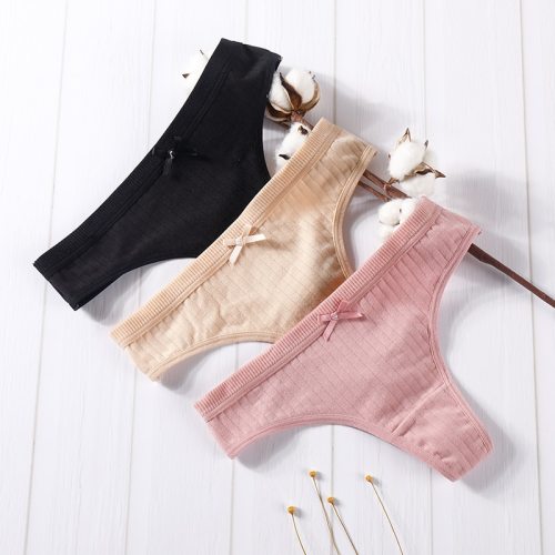 Sexy Lingerie Women's Cotton G-String Thong Panties String Underwear Women Briefs Pants Intimate Ladies Low-Rise 1 piece