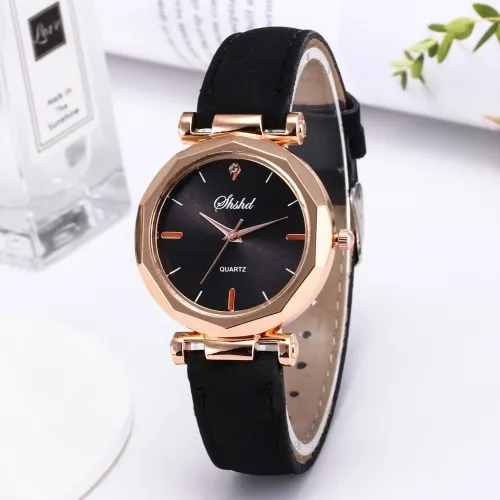 Women Watch Rhinestone Fashion Exquisite Women Leather Casual Watch Luxury Analog Quartz Crystal Wristwatch Bracelet Watch YE1