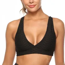 Sexy Yoga Sports Bra Top for Fitness Clothing Push Up Workout Bra Active Wear Women Jacquard Bubble Brassiere