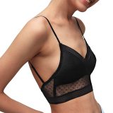 New Sexy Low Back Lace Bralette White Backless Bra dot mesh Ultra Thin Underwear Women Lingerie Sexy Tank Tops Bra