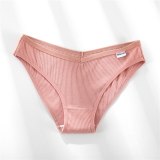 FINETOO Women's Underpants Soft Cotton Panties Girls Solid Color Briefs Striped Panty Sexy Lingerie Female Underwear M-XL Panty