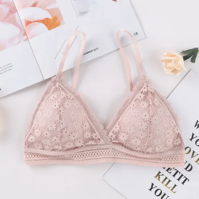 Women Lace Bra Sets Seamless Underwear Backless Vest Sexy Panties Padded Bralette Lingerie Ultrathin Briefs Female Intimates #F