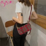 2020 hot sale vintage retro bags designer ladies hand bag French plaid red bag woman elegant bolsa feminina shoulder bag