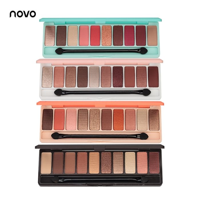 NOVO Fashion eyeshadow palette 10Colors Matte EyeShadow naked palette Glitter eye shadow MakeUp Nude MakeUp set Korea Cosmetics