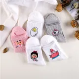 Japanese Kawaii Women Animals Cartoon Tube Socks Cute Egg Rabbit Panther Cotton Long Socks Female and Ladies Pink Milk White Sox