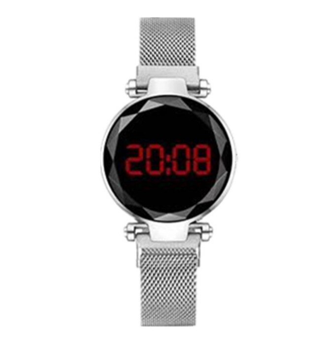 LED Watch Men's Digital Electronic Clock Watch Women's Fashion Dress Wristwatch Milan Magnet Buckle Quartz Watch
