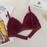 Sexy Seamless Deep V Lace Women Bra Wireless Thin Underwear Sexy Lingerie Lace Bras