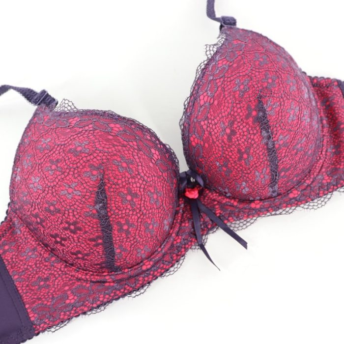 PariFairy Sexy Lace Adjusted Straps Bra Women Padded Lingerie Push Up Bras Plus Size Bra Add Two Cup Underwire Brassiere B C Cup