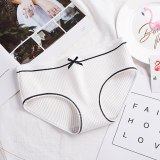 Explosion models women's thread in the waist underwear breathable briefs cotton solid color cute bow manufacturers wholesale