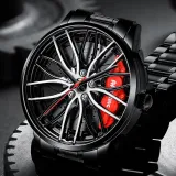 Sports Car Wheel Rim Hub Watches Men Custom Design Sport Car Rim Hub Men Watch Stainless Steel Waterproof Creative Watch