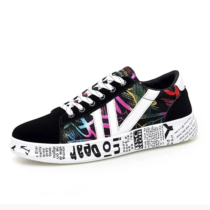 Rainbow Canvas  Shoes New Fashion Shoes Leisure Board Shoes Retro Wild Low-top Breathable Casual Shoes  Men Fashion Shoes