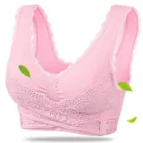 4XL Plus Size Lingerie Lace Solid Color Cross Side Buckle Without Rims Gathered Sports Underwear Sleep Bra New