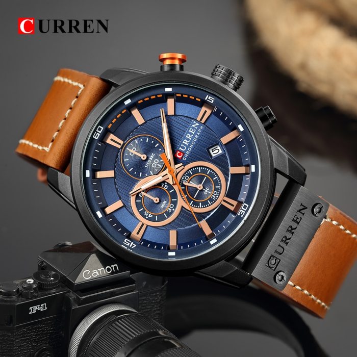 Luxury Brand Men Analog Digital Leather Sports Watches Men's Army Military Watch Man Quartz Clock