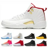 Men Basketball Shoes Retro 12 Playoff Gym Red White Black Flu Game Royal Ball Hot Gold Sports Sneaker Trainers Size  7-12
