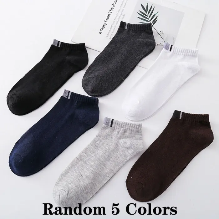 22 Styles 5 Pairs/lot Men Summer Cotton Socks Solid Color Striped Animals Ship Socks Fashionable Male Ankle Socks