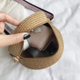 Woven Shoulder Bag Round Straw Shoulder Bag Small Beach HandBags Women Summer Hollow Handmade Messenger Crossbody Bags
