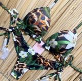 2020 Sexy Bandeau Bikini Print Women's Two-Piece Swimsuit Bikini One Shoulder Swimwear Brazilian Set