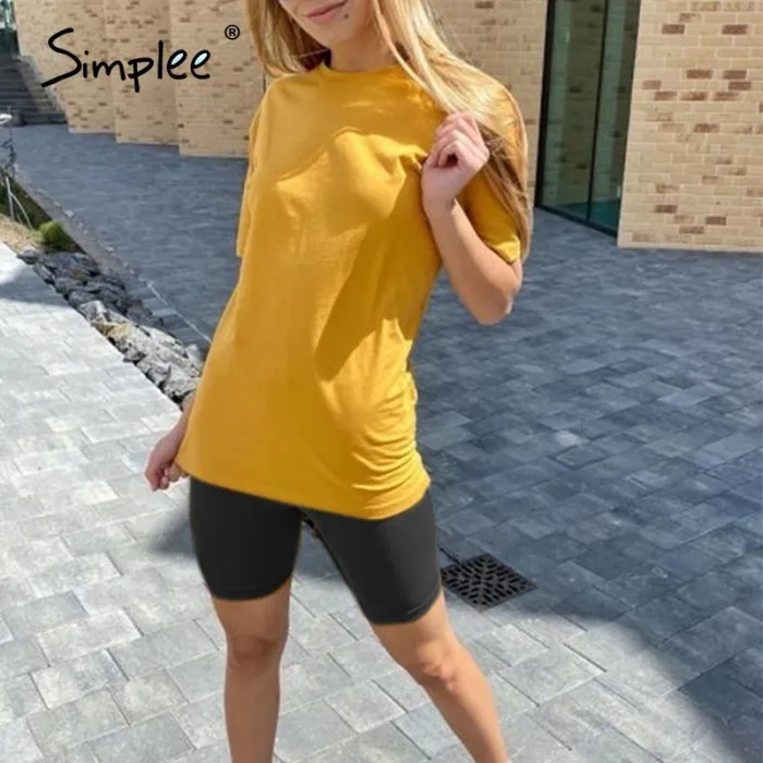Casual solid outfits women's two piece suit with belt Home loose sports tracksuits fashion bicycle suit summer hot 2020