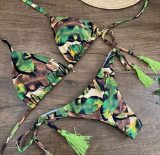 2020 Sexy Bandeau Bikini Print Women's Two-Piece Swimsuit Bikini One Shoulder Swimwear Brazilian Set
