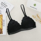 Sexy Lace Bra Seamless Wireless With Pads Thin Underwear Black/White Deep V Sexy Lingerie Soft Bras For Women Brallete