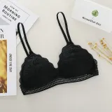 Sexy Lace Bra Seamless Wireless With Pads Thin Underwear Black/White Deep V Sexy Lingerie Soft Bras For Women Brallete