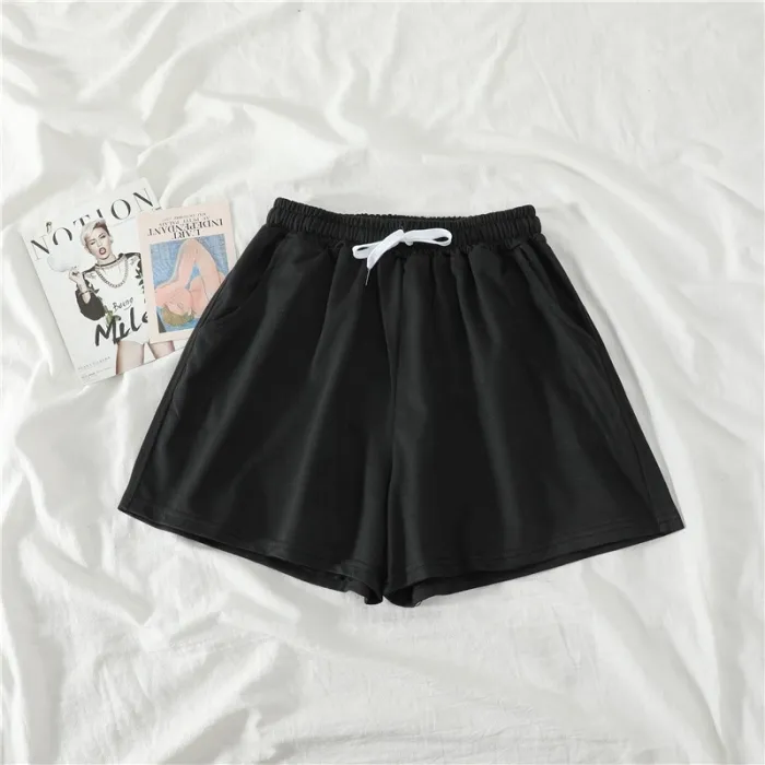 Women Shorts Summer Casual Solid Drawstring shorts high waist loose shorts for girls Soft Cool female short M-2XL
