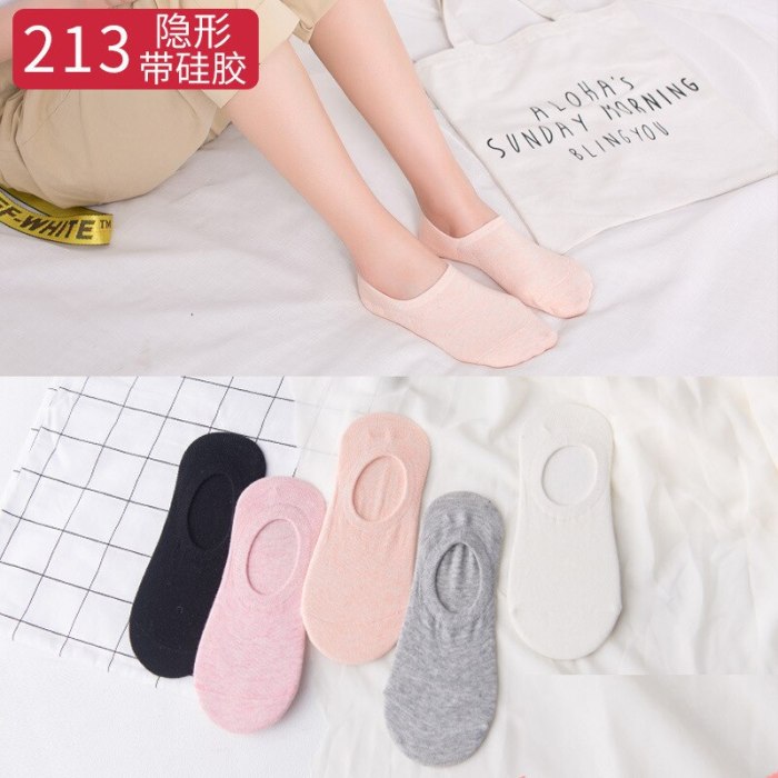 5Pairs  Arrivl Women Socks funny Fruits Cute Happy Silicone Slip Invisible Cotton Sock 35-40