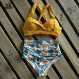 Sexy High Waist Bikini 2020 Halter Plus Size Swimwear Women Swimsuit Female Bikini Set Bodysuit Bathing Suit Summer biquini XXL