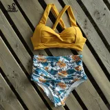 Sexy High Waist Bikini 2020 Halter Plus Size Swimwear Women Swimsuit Female Bikini Set Bodysuit Bathing Suit Summer biquini XXL