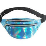 2019 Holographic Women Silver Laser Bum Bag Travel Shiny Waist Bags Fashion Girls Pink Leather Hologram Hip Bag