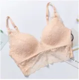 Women Sexy Lace  Bra Top Lingerie Underwear Intimate Bra 3/4 Cups Crop Top Unlined Soft Ultrathin  Bras Translucent