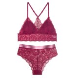 Transparent Lace Bra and Panty Set Women Sexy Lingerie Intimates Ladies Underwear Set Fashion Bra & Brief Sets Solid Color