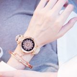 2019 Women Watches Set Starry Sky Ladies Bracelet Watch Casual Leather Sports Quartz Wristwatch Clock