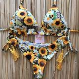 2020 Sexy Bandeau Bikini Print Women's Two-Piece Swimsuit Bikini One Shoulder Swimwear Brazilian Set