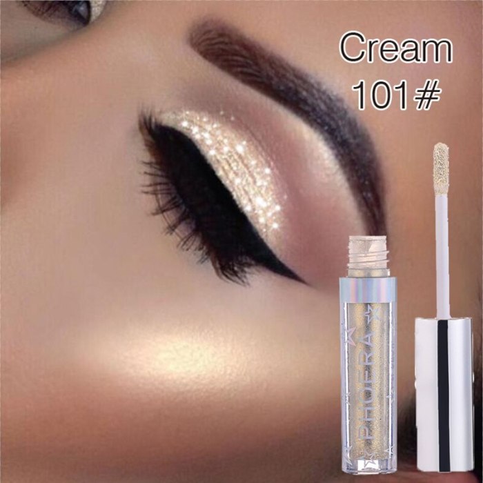 Attractive Gleaming Metal Eyeshadow High Quality Fashion Popular Liquid Eyeshadow Portable Sparkling  Eye MAKEUP Tool TSLM2