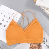 CHRLEISURE  Bralette Fitness Lace Thin Shoulder Strap Underwear Women Anti-light Shockproof Push Up Bra
