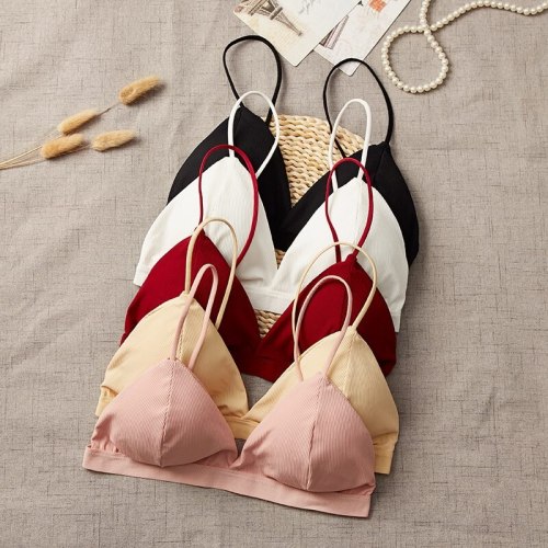 Seamless Soft Sexy Bras for Women Thin Strap Wireless Push Up Bra Backless Comfort Underwear Bralette Sexy Lingerie