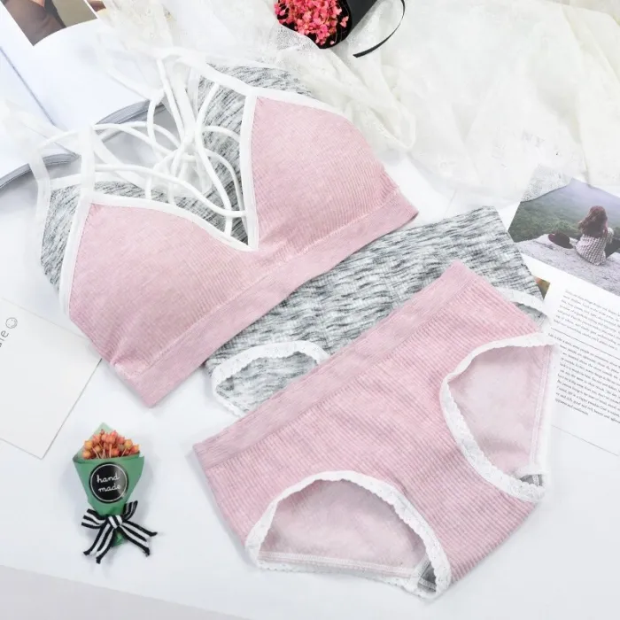 Seamless Active Bra  Set Fashion Bra Briefs Set For Women Lingerie Push Up Bralette With Pads Free Siz Sports Underwear Set