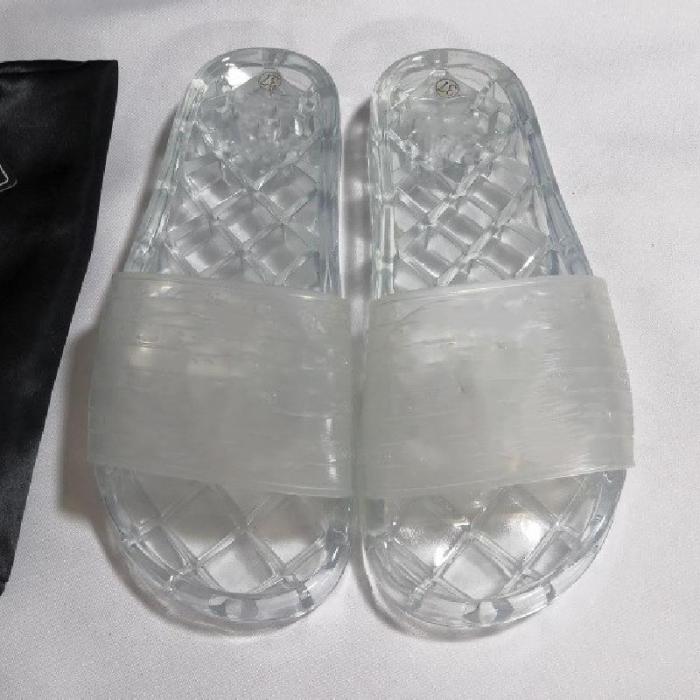2020 womens clear jelly fashion Flip Flops luxe transparent PVC slides sandals flats designer slippers with box dust bags