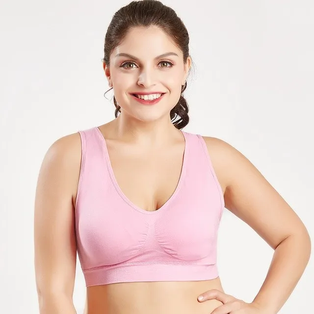 Bras For Women Plus Size Seamless Bra With Pads Easy Comfort Bra Active Everyday Push Up Bralette Vest Wireless Brassiere Bra