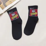 Japanese Kawaii Women Animals Cartoon Tube Socks Cute Egg Rabbit Panther Cotton Long Socks Female and Ladies Pink Milk White Sox