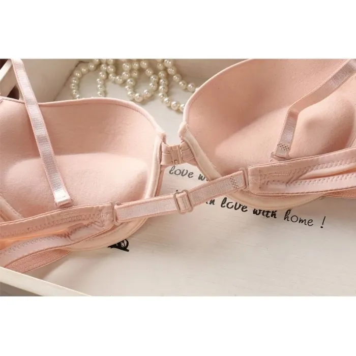 New Fashion Bralette Seamless Sexy Lingerie Simple Push Up Bra Front Closure Button Candy Color Women Underwear Small Brassiere
