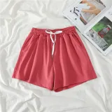 Women Shorts Summer Casual Solid Drawstring shorts high waist loose shorts for girls Soft Cool female short M-2XL