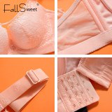 FallSweet Plus Size Bras for Women Full Coverage Push Up Bra Sexy Lace Bralette C D E Cup Ladies Brassiere Femme