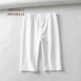 sexy women cotton high waist elastic pure color slim Knee-Length bikeshorts leggings female