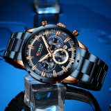 New  Men's Clock Stainless Steel Top Brand Luxury Watch Chronograph Quartz Watch Men